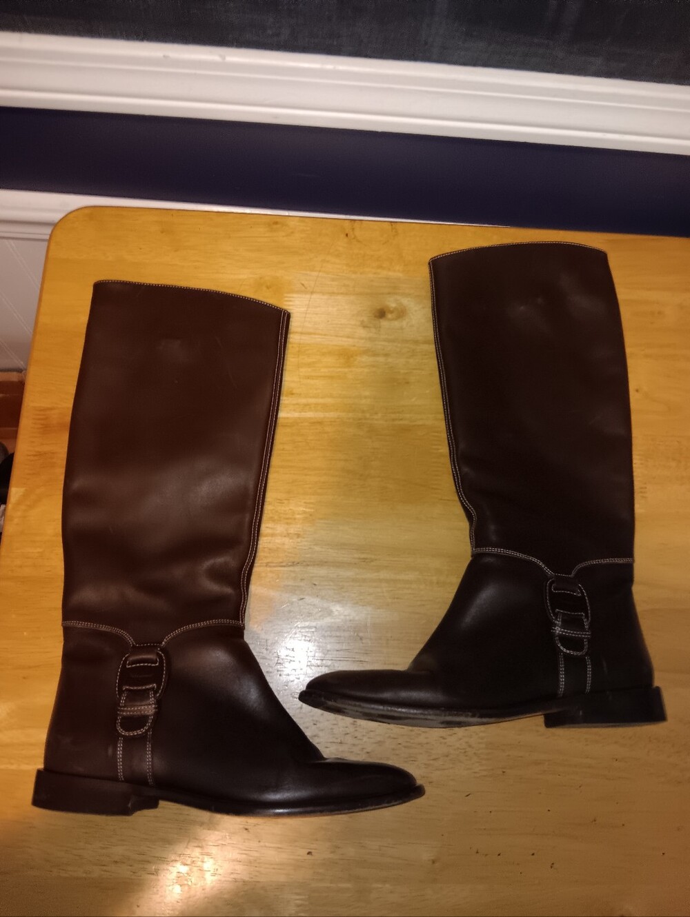 Salvatore Ferragamo Leather Riding Boots Size 5 1/2